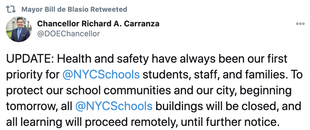 NYC Public Schools Chancellor Richard A. Carranza